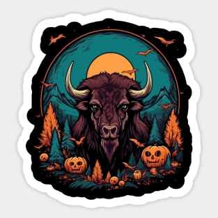 Bison Halloween Sticker